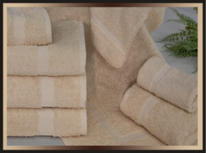 Cam Border Beige Hotel Towels - American Elite Hotel Essentials