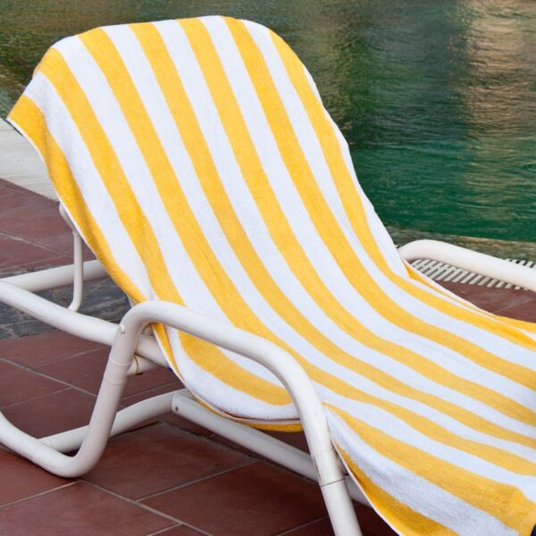 Pool Towels Yellow Stripe 30x70